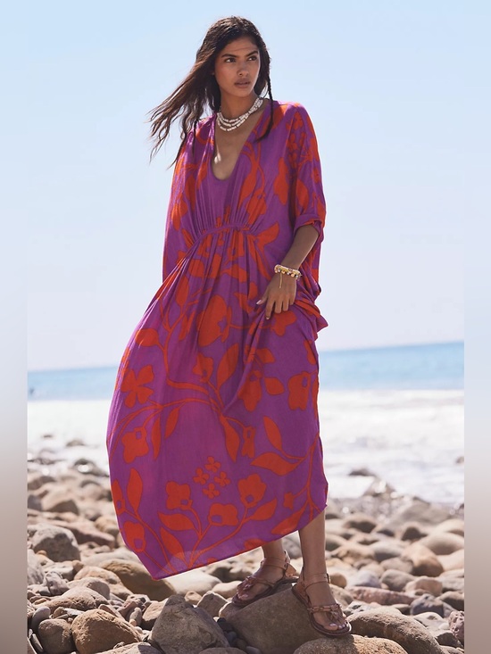 Free People Other - Free People Milkshake Mod Maxi Caftan Raspberry One Size